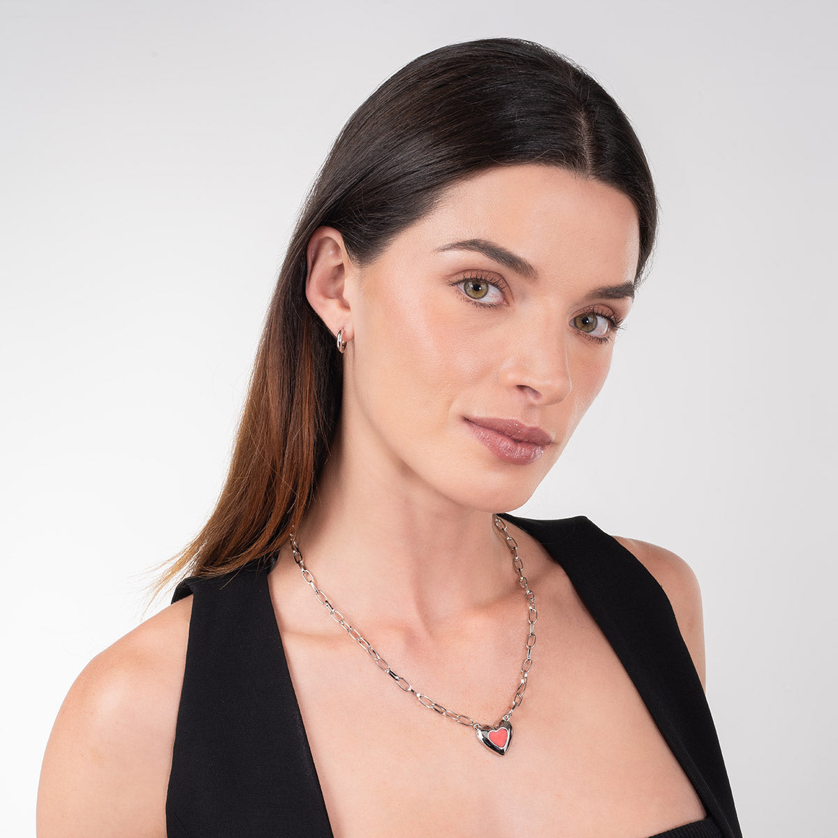 Aretes tipo arracada con baño de rodio para mujer, foto 2 de 4